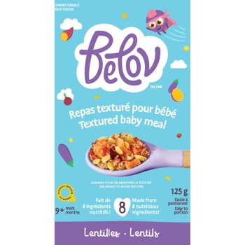 Textured baby meal lentils