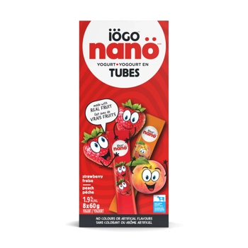 yogourt en TUBES FRAISE/PÊCHE