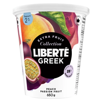 Liberté Greek Yogurt Peach Passion Fruit 2% M.F. 650G