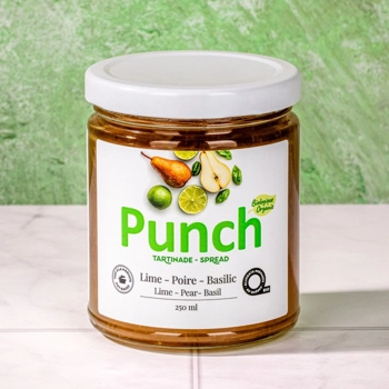 Organic Lime, pear and basil spread