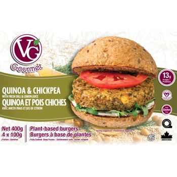 Quinoa et pois chiches burgers à base de plantes