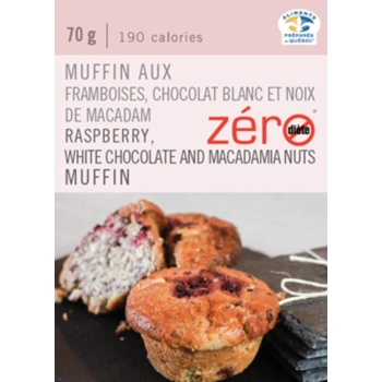 RASPBERRY, WHITE CHOCOLATE AND MACADAMIA NUT MUFFIN