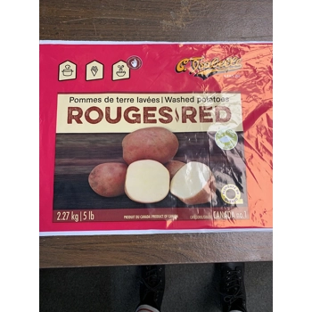 Pomme de terre lavées rouge