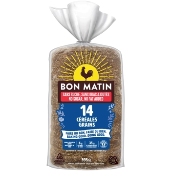 Pain 14 céréales sans sucre, sans gras ajoutés Bon Matin