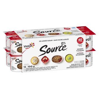 Yoplait Source 0% Lemon Meringue Pie/ Berry Crumble/ Key Lime Pie, Strawberries And Cream Yogurt