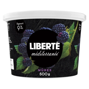 Liberté Méditerranée Yogourt Mûres 9% M.G. 500G
