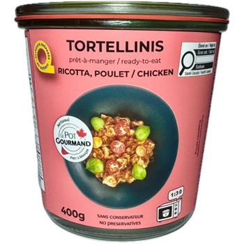 Tortellinis ricotta et poulet, sauce rosée