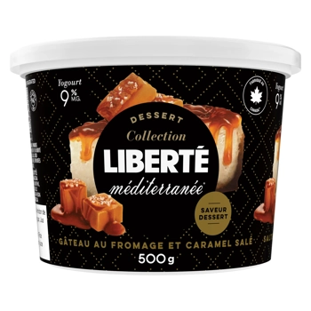 Liberté Méditerranée Yogourt Gâteau au fromage et caramel salé 9% M.G. 500G