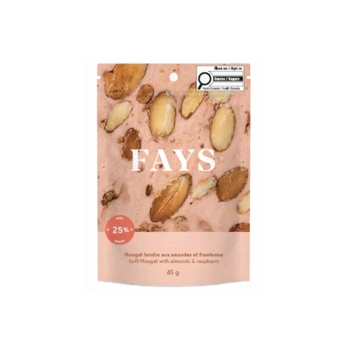 Nougat tendre aux amandes et framboise