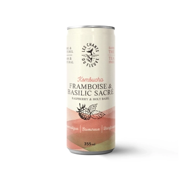 Kombucha framboise-basilic sacré