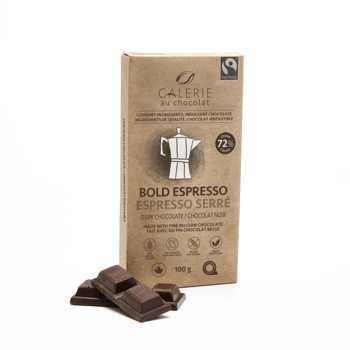 Bold Espresso Dark Chocolate Bar 72%