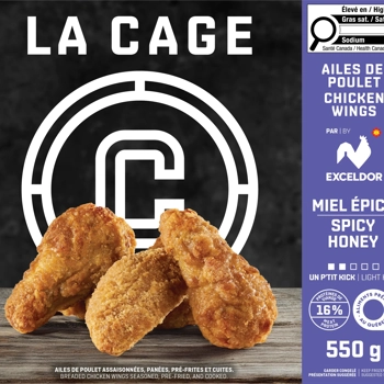 Ailes poulet assaisonnées miel épicé panées