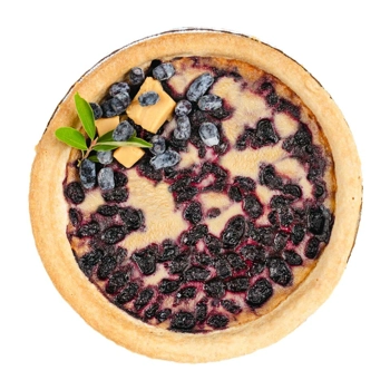 Tarte sucre à la crème et camerises