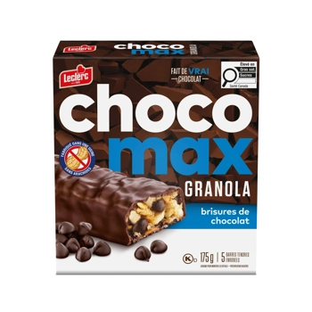 Barres granola enrobées brisures de chocolat