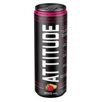 Boisson pétillante à la protéine végétale -  Framboise-Citron