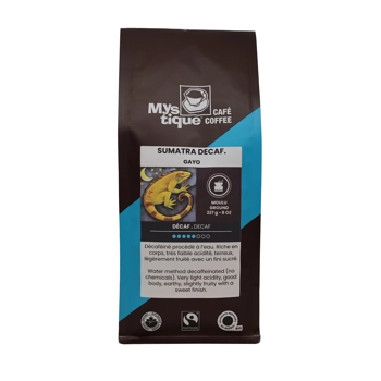 Sumatra Gayo Decaf Noir, Mouture Filtre, Équitable & Biologique