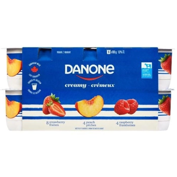Yogourt Crémeux Fraises, Pêches , Framboises