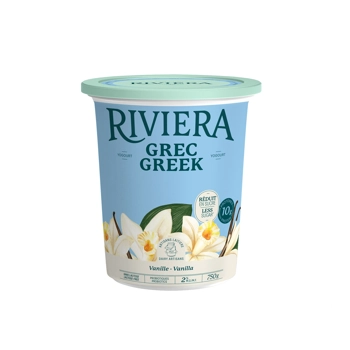 Riviera Greek Yogourt Vanilla lactose-free 30% less sugar