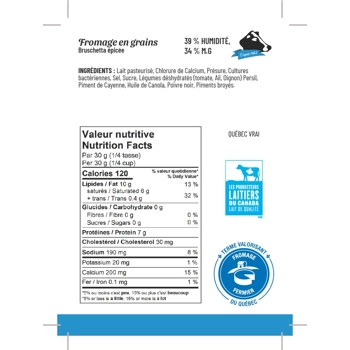 Fromage en grains Bruschetta  épicée
