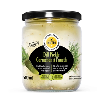 Oeufs Marinés dans le vinaigre assaisonné Cornichons aneth 500ml