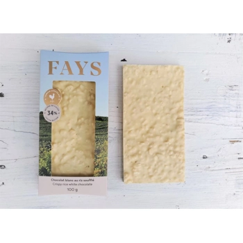 White chocolate bar with puffed rice