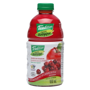 Jus de pomme et canneberge biologique