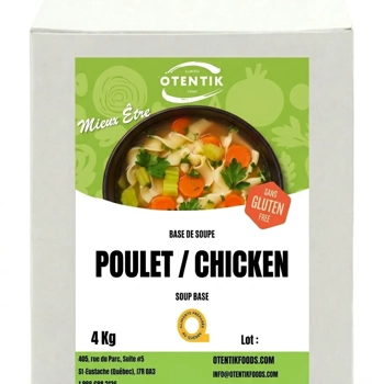 BASE POUR BOUILLON STYLE POULET VÉGÉTALIEN SODIUM RÉDUIT