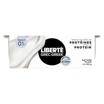 Liberté Grec Yogourt Nature 0% M.G. 4x100G