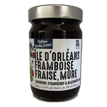 Raspberry, strawberry and blackberry jam