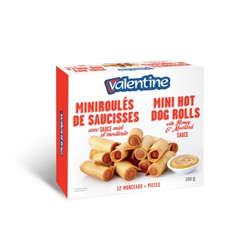 Valentine mini hot dog rolls