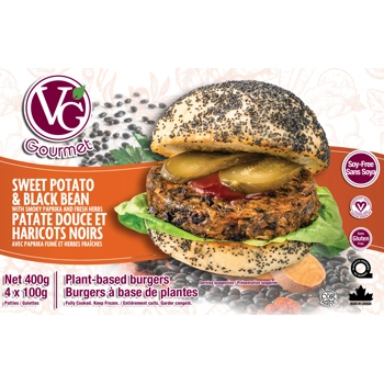 Burgers Patate douce et haricots noirs à base de plantes