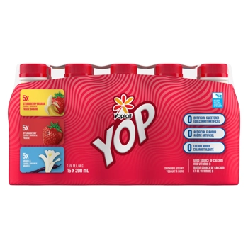 Yop Yogourt à boire Fraise, Vanille, Fraise-Banane 1.5%