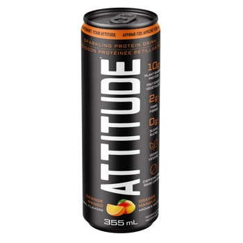 Boisson pétillante à la protéine végétale -  Orange-Mangue