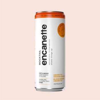 Mocktail Encanette Amaretto Orange sanguine.
