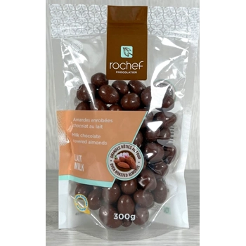 Milk chocolate covered almonds.