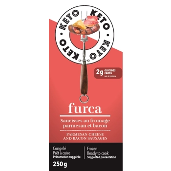 Saucisses Furca Keto fromage parmesan et bacon