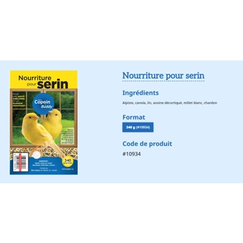 Nourriture pour serin