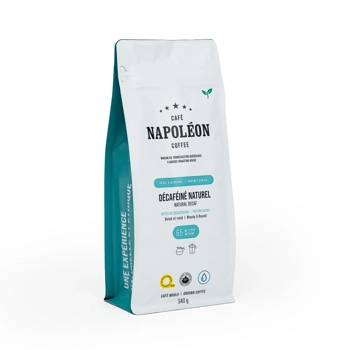 Café décaféiné naturel à l'eau biologique