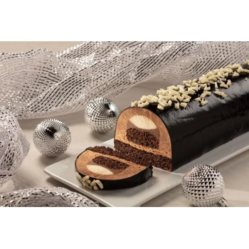 Triple chocolate Christmas log-7"