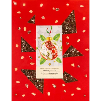 Tablette de chocolat croustillant Menthe riz soufflé.