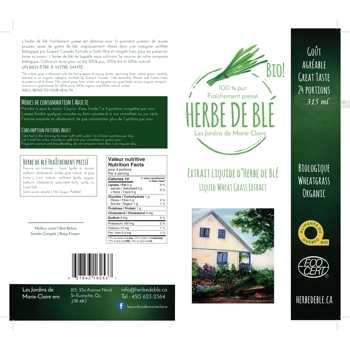 Jus d'herbe de blé congelé