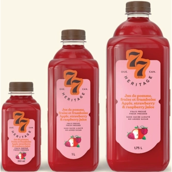 Jus de pomme, fraise et framboise