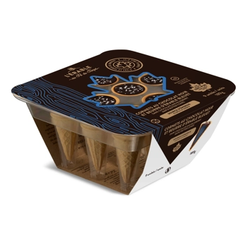 Cornets au chocolat noir et beurre d'érable bleuet - Garnis de fleur de sel (9 unités)