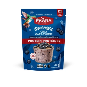 Overnight Chia avec Protéine- Muffin aux bleuets