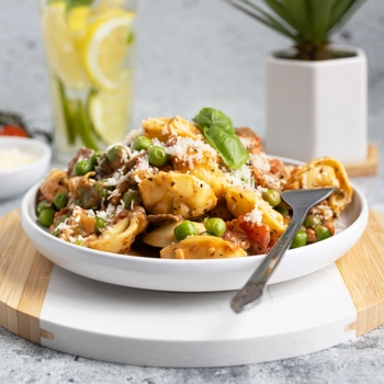 Tortellinis sauce rosée.