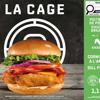 Poitrines poulet assaisonnées cornichon aneth panées