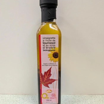 Organic sunflower oil and maple syrup vinaigrette