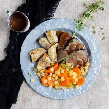 Boeuf braisé au vin rouge