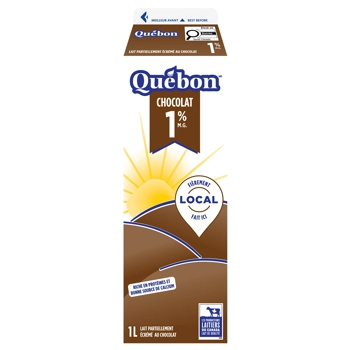 Lait partiellement écrémé au chocolat 1%