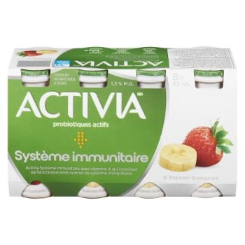 Stawberry-Banana Probiotics Drinking Yogurt